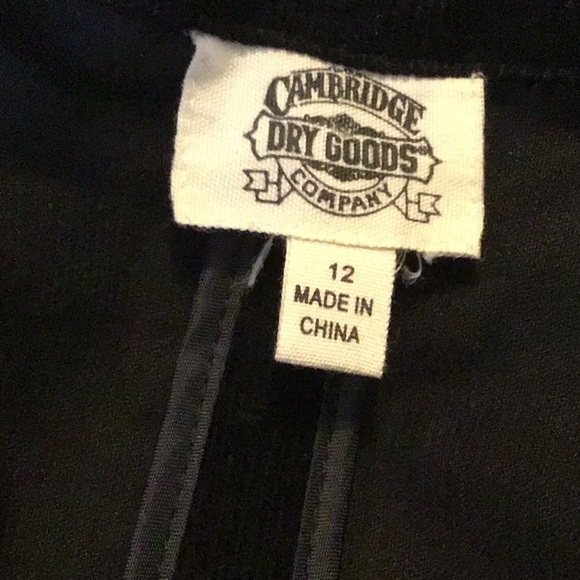 Cambridge Dry Goods black fine wale, one button, notch collar, unlined blazer 12 - Picture 6 of 8